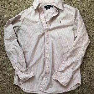 Ralph Lauren Button Down Pink/White Pinstripe